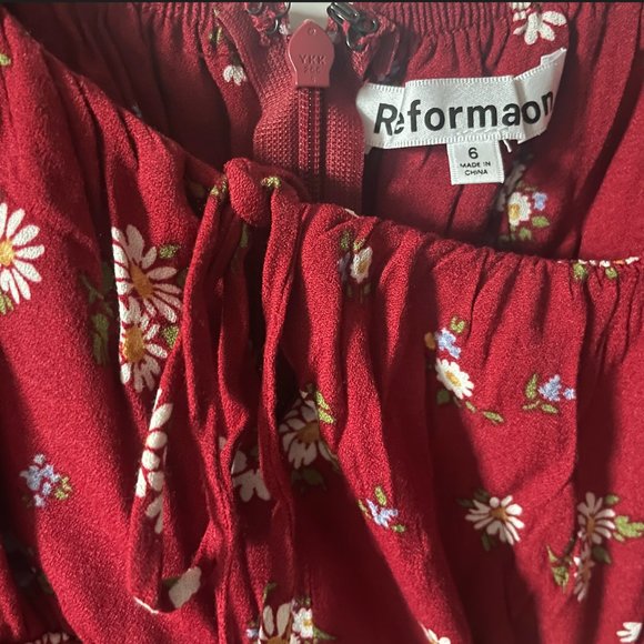 NWOT Reformation Corbin Dress Cassia Red Size 6 - Picture 4 of 5